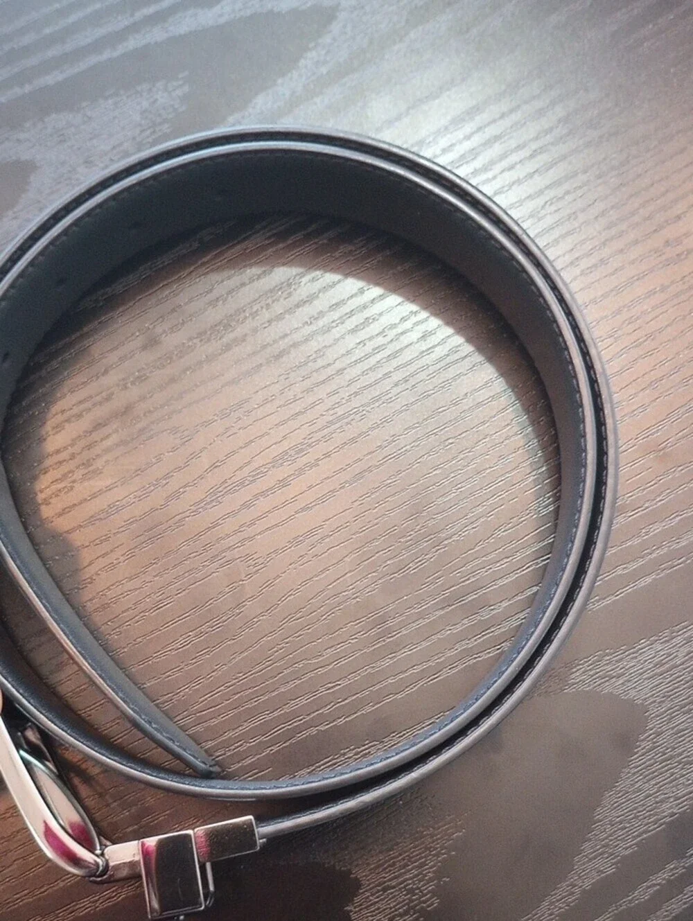 Nike Men's Dark Brown Genuine Leather Belt with Silver Buckle